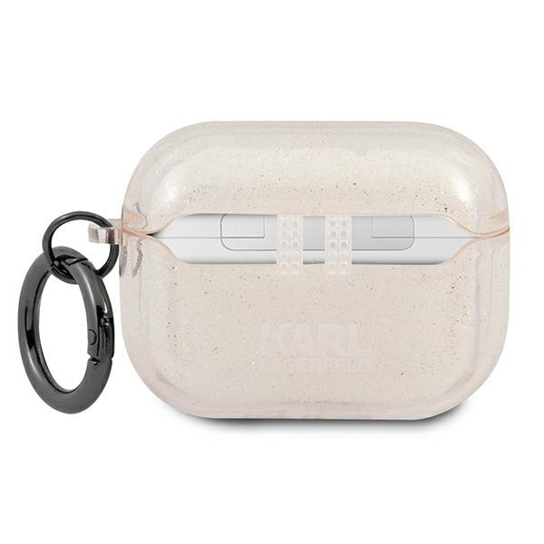 Etui KARL LAGERFELD Apple AirPods Pro Cover Glitter Karl`s Head Złoty Case